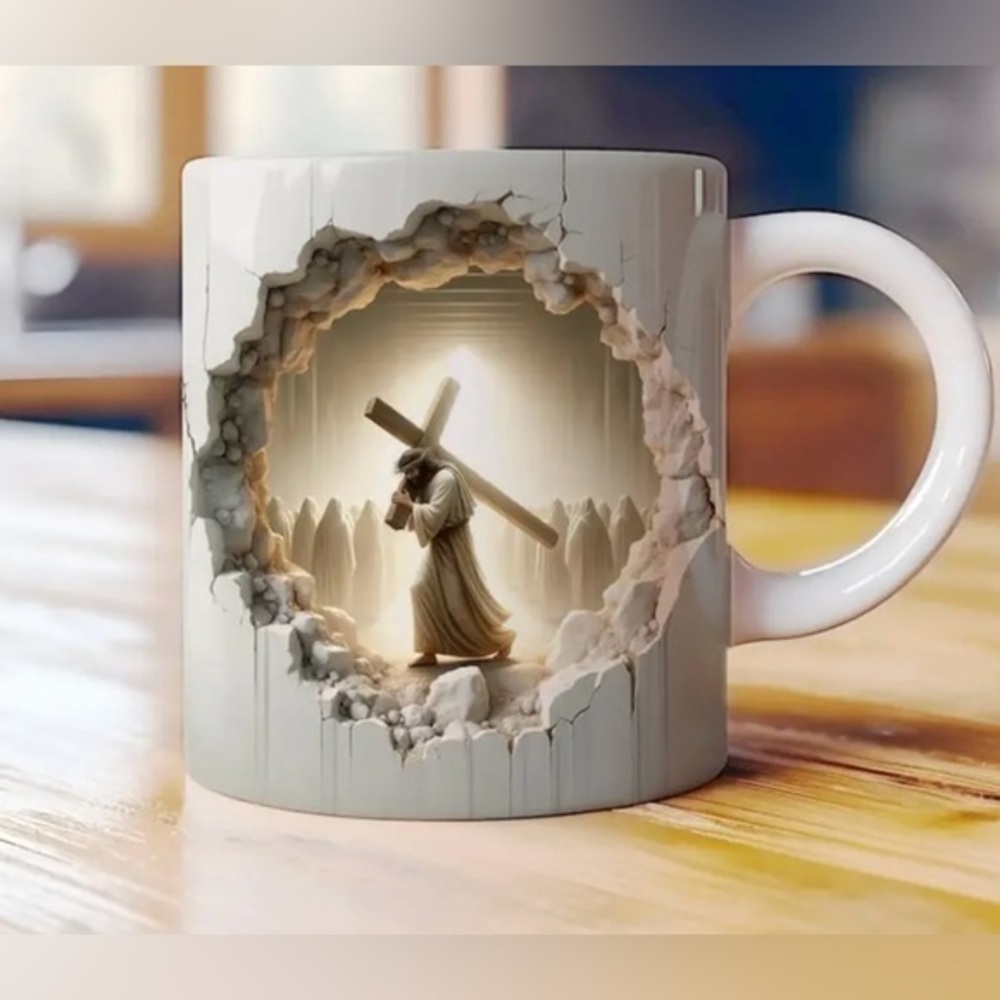 Jesus Carrying The Cross Coffee Mug NWT